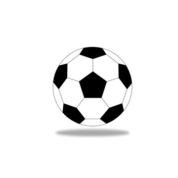 football isolated on white background, Soccer ball icon. Flat vector illustration in black on white