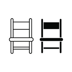 Fototapeta premium Chair outline and filled vector icon color editable
