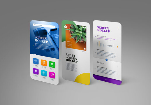 Smartphone App UI Screen Mockup