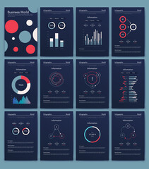 Modern infographic vector elements for business brochures. Use in website, corporate brochure, advertising and marketing..