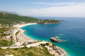 Fototapeta na wymiar eine Bucht an der Albanische Riviera