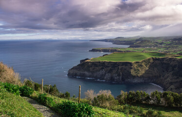 Fototapeta na wymiar Santa Iria viewpoint at São Miguel island, Azores, atlantic ocean.