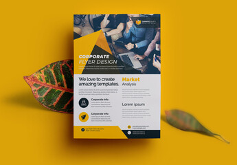Corporate Flyer Layout with Yellow Accents