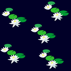 Fototapeta na wymiar Seamless pattern with water lily. Vector background. 