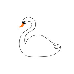 Background with swan. Bird. Vector.