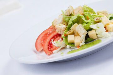 fresh salad on the white