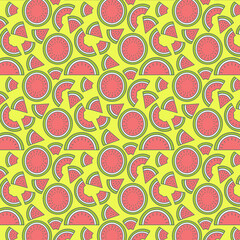 Watermelon texture seamless pattern. Vector pattern background
