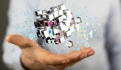 Internet infrastructure concept. Abstract technology background. 3D rendering.