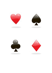 card suits elements in modern style on white background