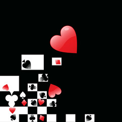 card suits design elements on black background for any purposes