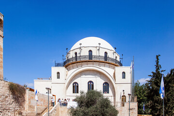 Fototapeta na wymiar The restored old synagogue