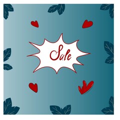 Decorative design template for invitation, congratulations, advertising on a blue background. Poster design for print or web, media, promotional material