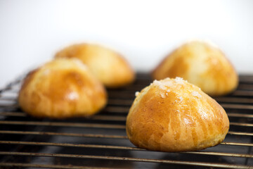 Homemade sugar brioche buns