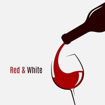 Wine bottle logo. Wine glass and bottle on white