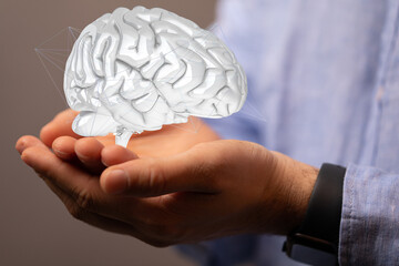 Wired brain illustration - next step to artificial intelligence