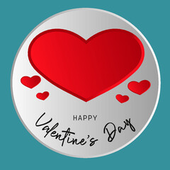 Valentine's Day card with cute circle cut hearts. Vector stock illustration