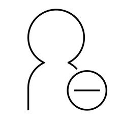 Remove user or person thin line icon