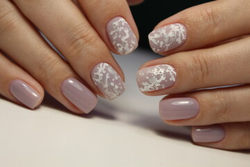 fashion manicure of nails on a beautiful background