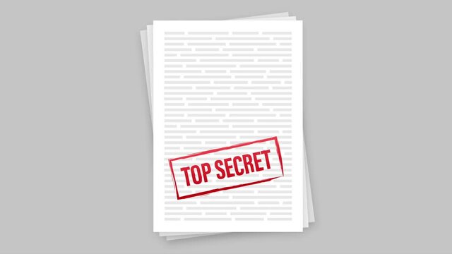 Banner with top secret for paper design. Document icon. stock illustration.