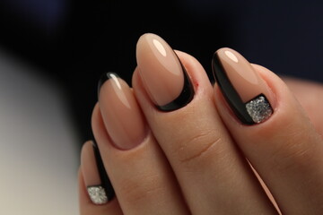 beautiful manicure of nails on the background of a fashionable