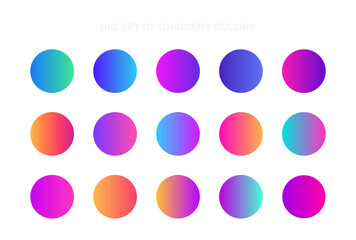 Soft gradient colors background. Set modern multicolor screen vector design for mobile app and your designe. Modern vector illustration