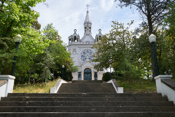 Fototapeta na wymiar Parque de La Salette Park church in Oliveira de Azemeis, Portugal