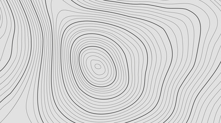 Fototapeta na wymiar The stylized height of the topographic contour in lines and contours. The concept of a conditional geography scheme and the terrain path. Black on Gray. Ultra wide size. Vector illustration.