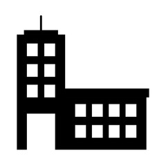 icon of office building, silhouette style