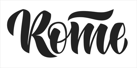 Rome hand written word in brush lettering style