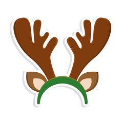 Reindeer ears and horns. Christmas character - Vector