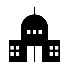 modern building icon, silhouette style