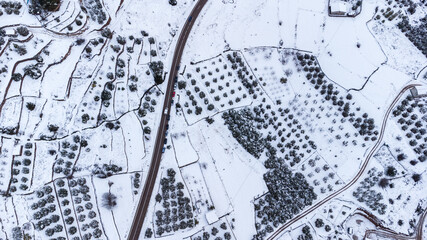 Fotos aéreas de las grandes nevadas en España