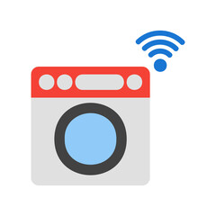 Washing Machine icon vector illustration in flat style about internet of things for any projects