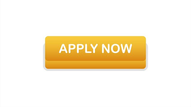 Apply now. Web banner. Arrow, cursor icon. Arrow icon. Hand click. stock illustration.