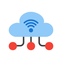 Cloud Computing icon vector illustration in flat style about internet of things for any projects