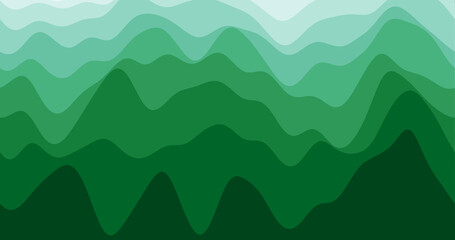 Abstract waves background. Loopable smoothly moving curves in blue green colors. Trendy footage.