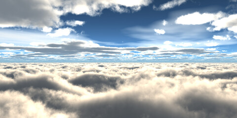 Fototapeta premium above clouds fly sunset sun ray