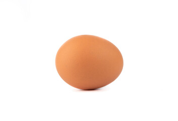 Chicken brown egg isolated on white background.