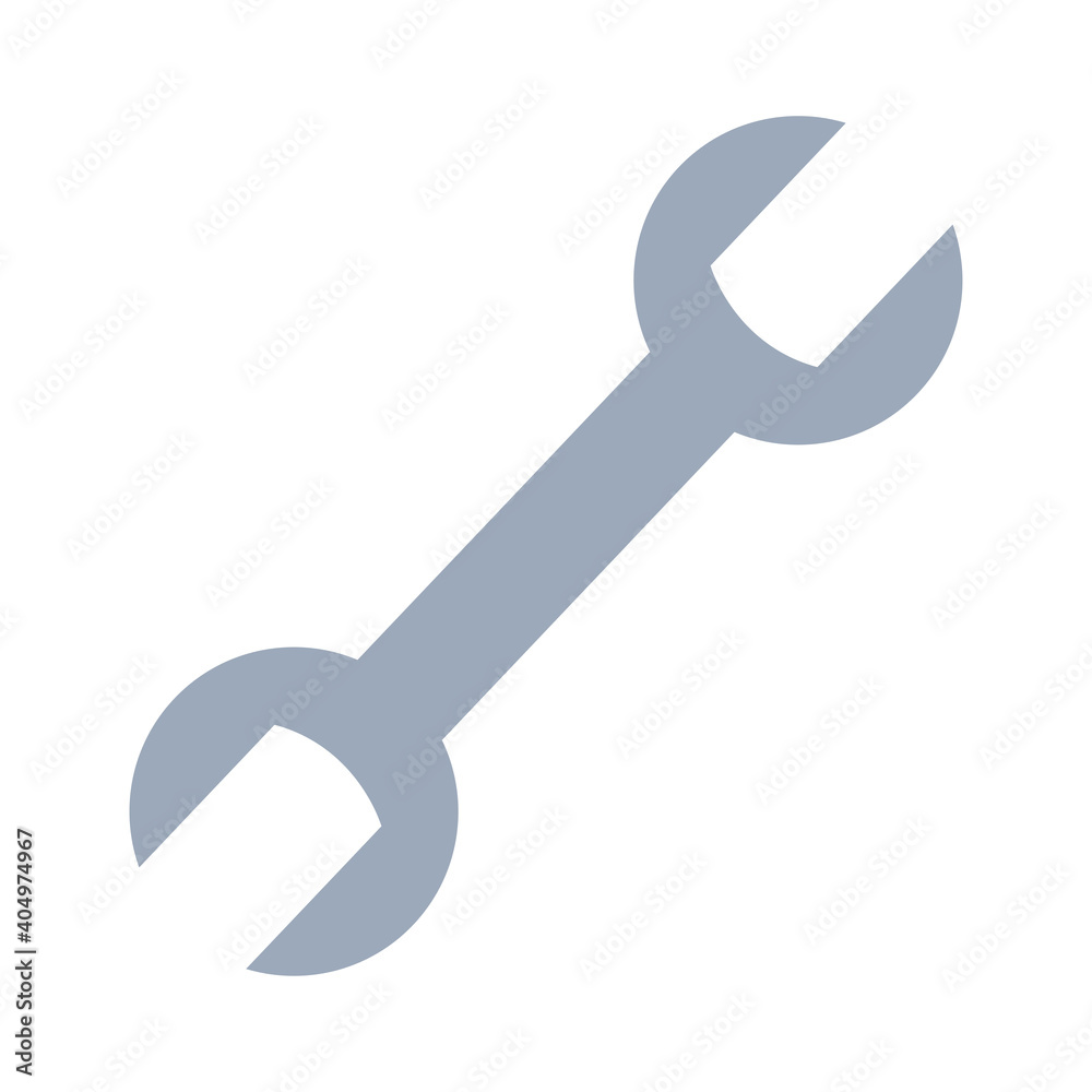 Wall mural wrench tool icon, flat style