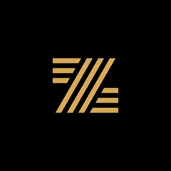 Letter Z creative modern monogram logo, many parallel lines smooth geometric shapes