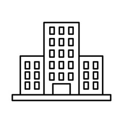 hotel building icon, line style