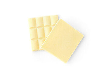 A white porous chocolate isolated on white background.