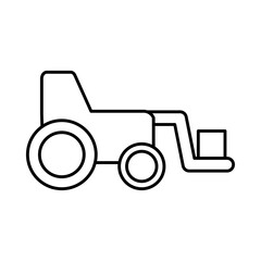 construction front loader truck icon, line style