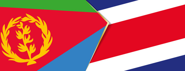 Eritrea and Costa Rica flags, two vector flags.
