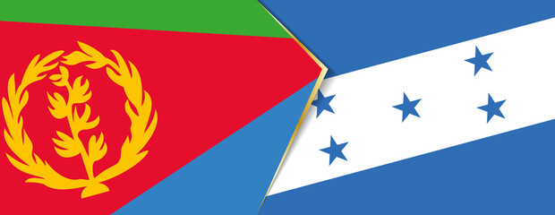Obraz na płótnie Canvas Eritrea and Honduras flags, two vector flags.