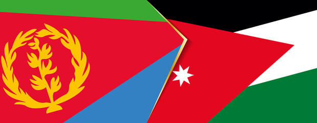 Eritrea and Jordan flags, two vector flags.