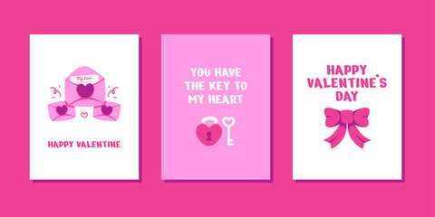 Valentine's day illustrations for cards poster or stickers