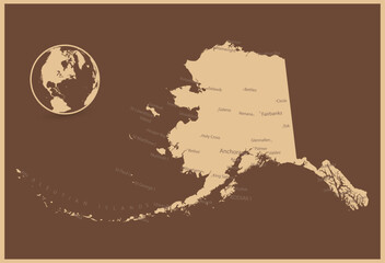 Alaska Antique Map