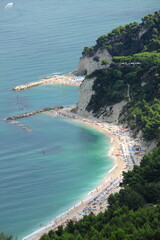 Beaches of Sirolo in Mount Conero. Ancona, Italy