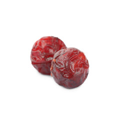 Dried cranberries isolated on white. Healthy snack